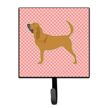Carolines Treasures Bloodhound Checkerboard Pink Leash or Key Holder BB3584SH4